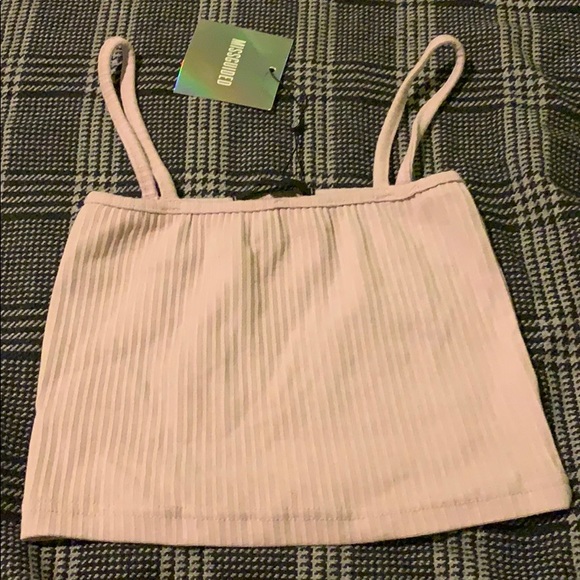 Straight neck crop top MISSGUIDED BRAND NEW LILAC - Picture 2 of 2